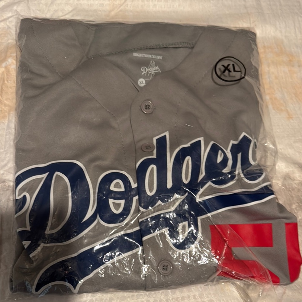 Gray Dodgers Baseball Jersey